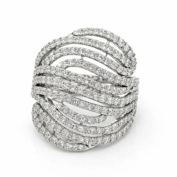2 Carat Diamond Tiered Wave Ring in Rose Gold
