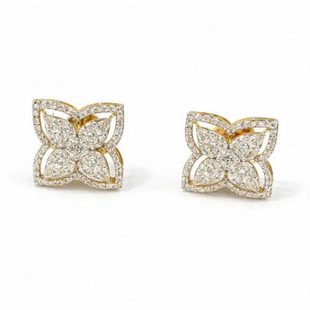Statement Butterfly Motif Marquise Diamond Stud Earrings