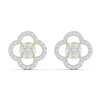 Four-Leaf Clover Diamond Stud Earrings