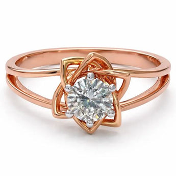 Minimalist Diamond Solitaire Ring in Rose Gold