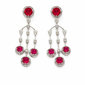 Timeless Red Colorstone Chandelier Dangles