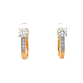 Elegant Round Diamond Hoop Earrings