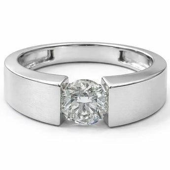 1.2 Carat Real Diamond Statement Ring - Solid 14KT White Gold Design