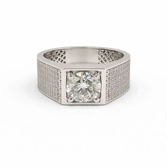 Premium White Gold Ring with 2.07 Carat Cushion Diamond