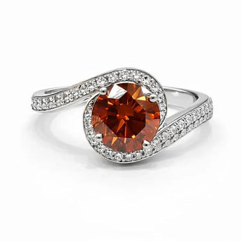 3 Carat Brown Diamond Bypass Ring in White Gold