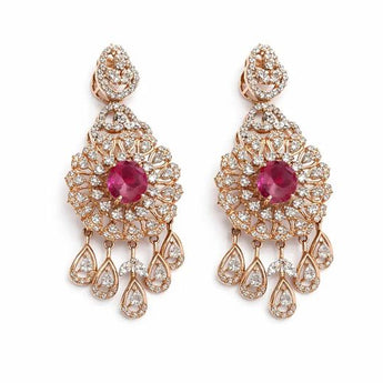 Floral Statement Dimaond Earrings  