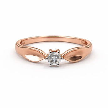 Minimalist Diamond Rose Gold Dainty Solitaire Ring