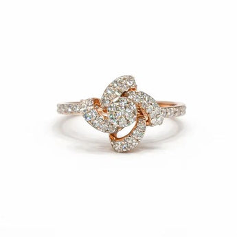 Twist Flower Ring in Polished Rose Gold