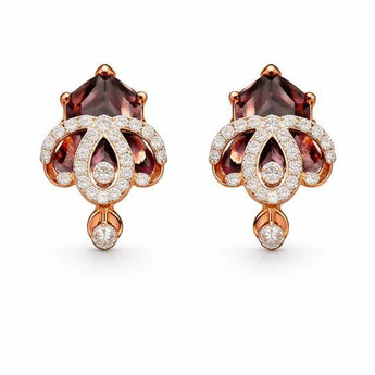 Luxury Amethyst and Diamond Floral Pendant & Earrings Jewelry Set