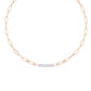 Paperclip Chain Necklace with Diamond Bar