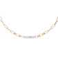 Paperclip Chain Necklace with Diamond Bar