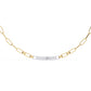 Paperclip Chain Necklace with Diamond Bar