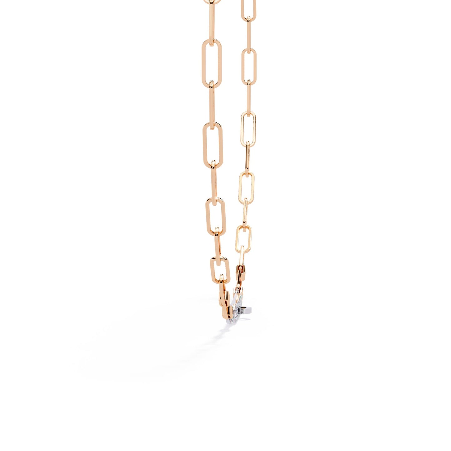 Paperclip Chain Necklace with Diamond Bar