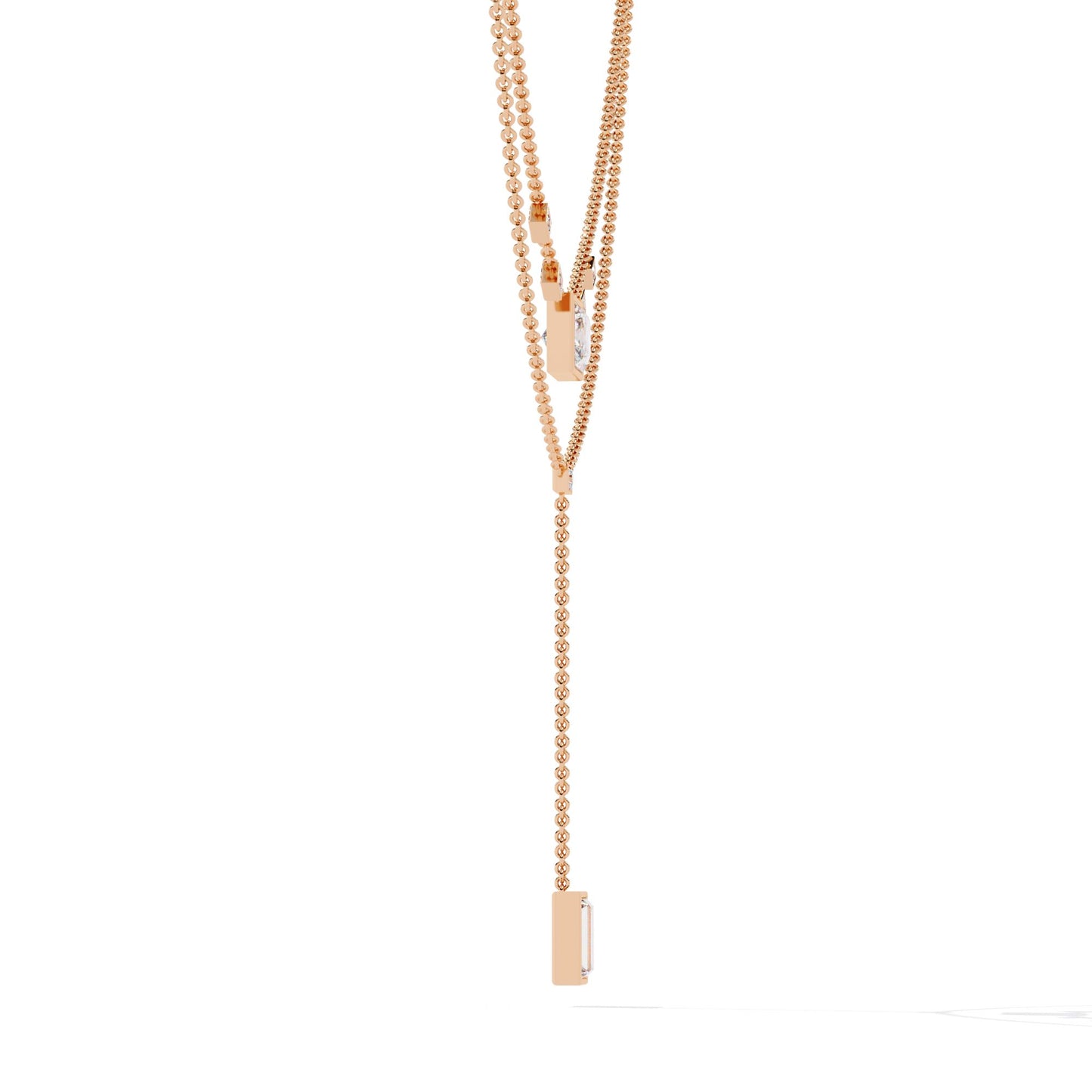 Necklace with Princess and Baguette Diamond Accents