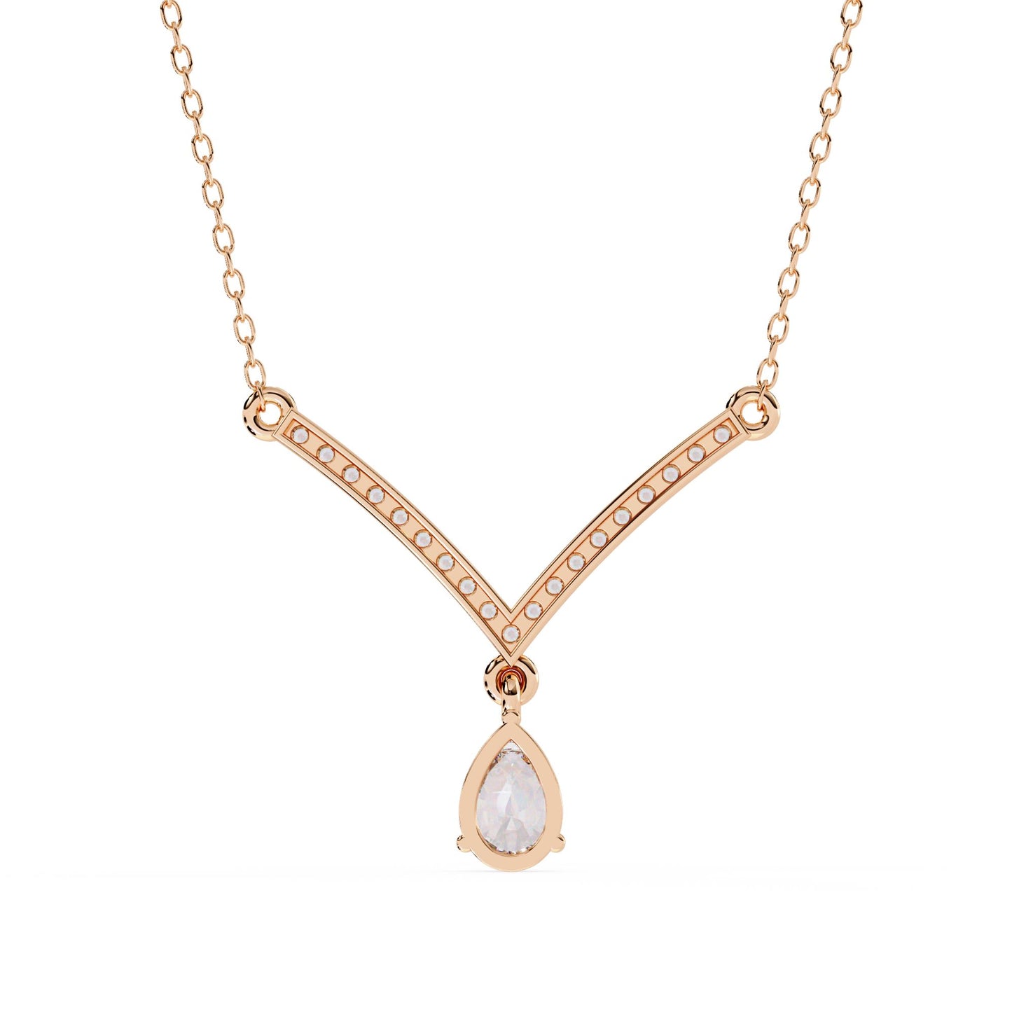 Diamond V-Pendant Necklace