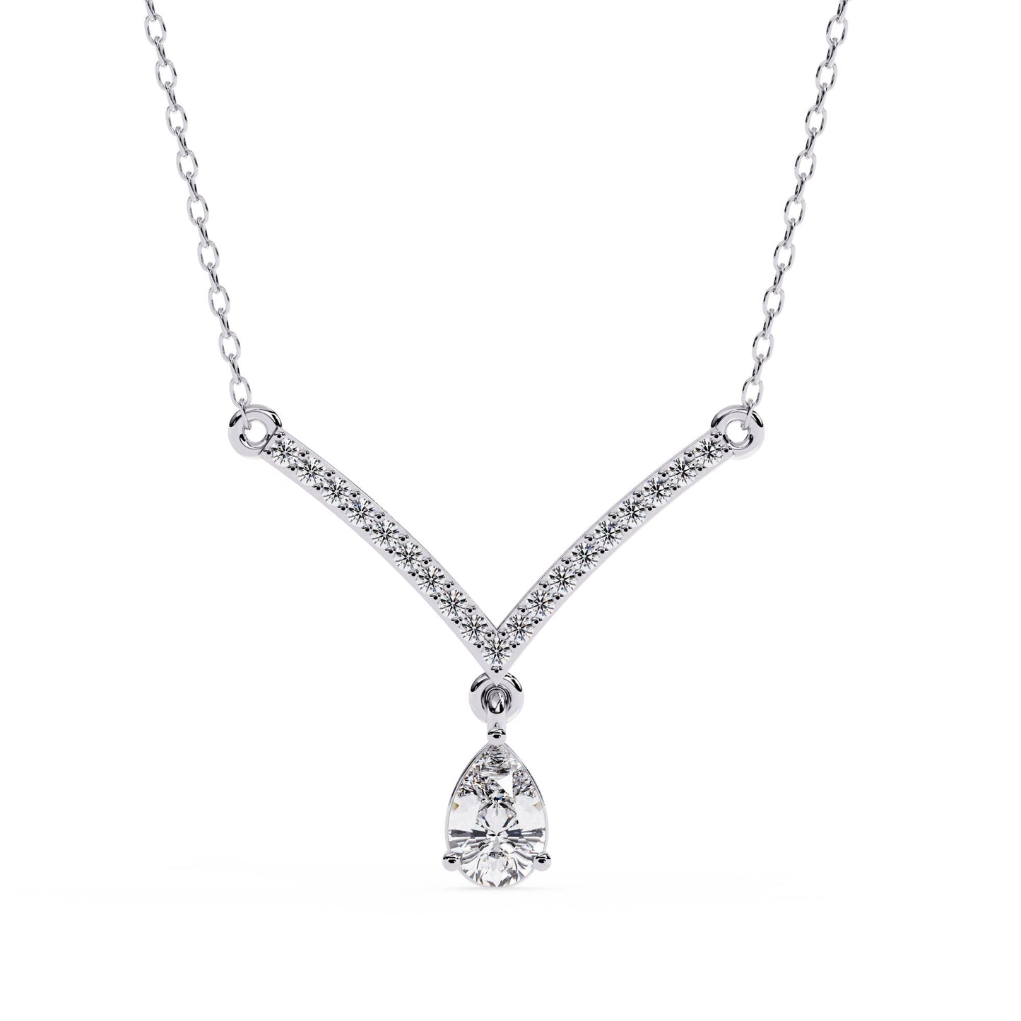 Diamond V-Pendant Necklace