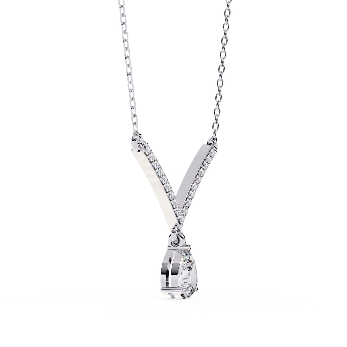 Diamond V-Pendant Necklace