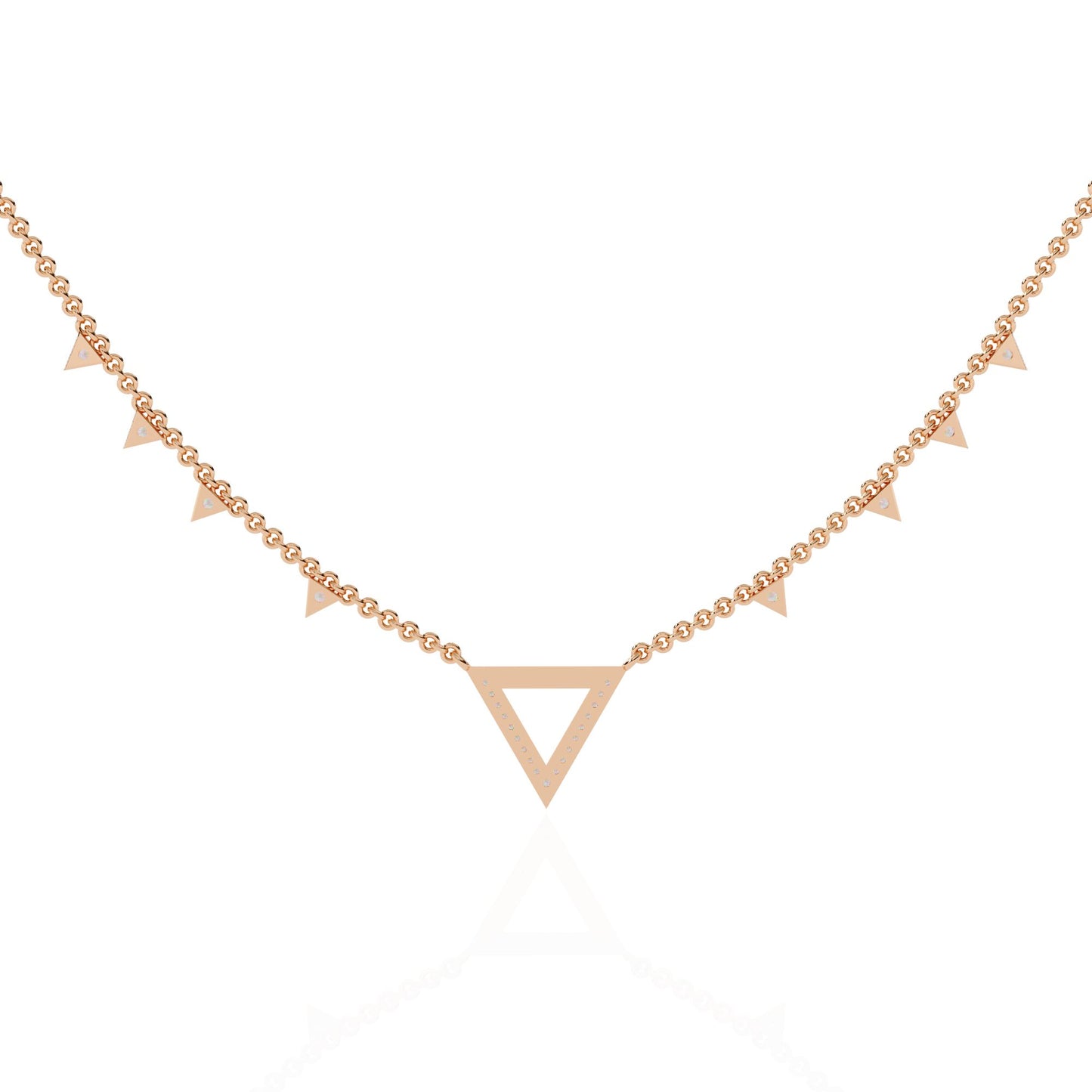 Modern Triangle Diamond Necklace