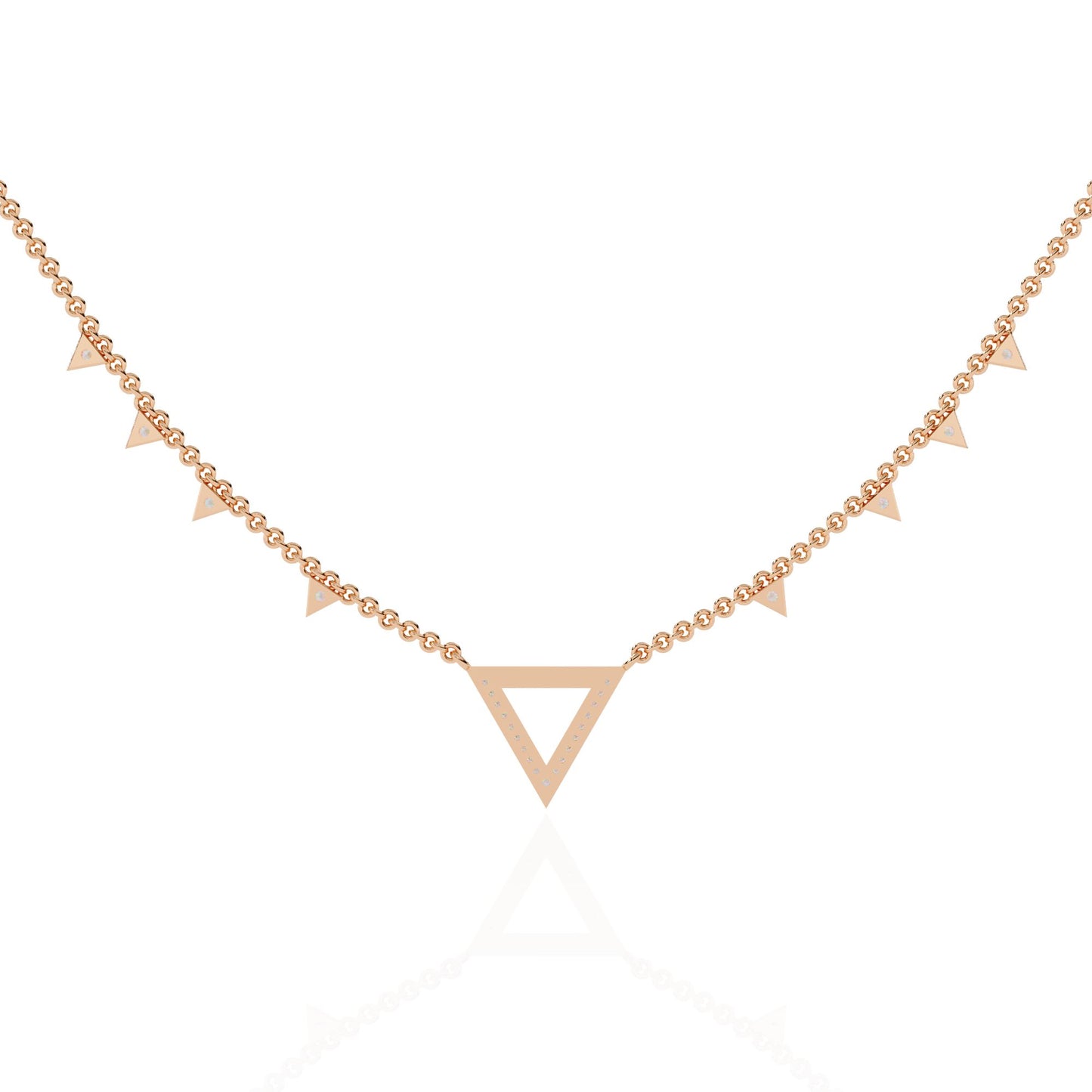 Modern Triangle Diamond Necklace