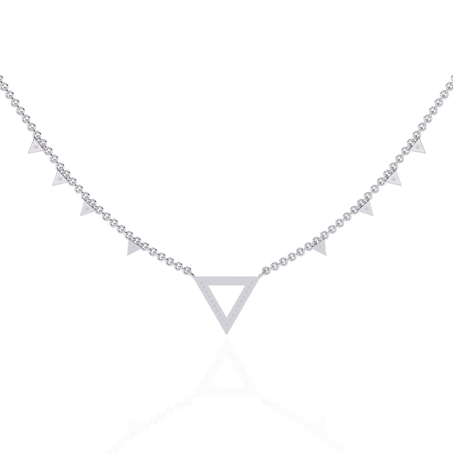 Modern Triangle Diamond Necklace