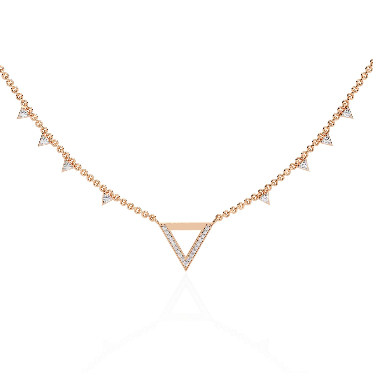 Modern Triangle Diamond Necklace