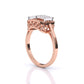 Brisa Square Halo Ring