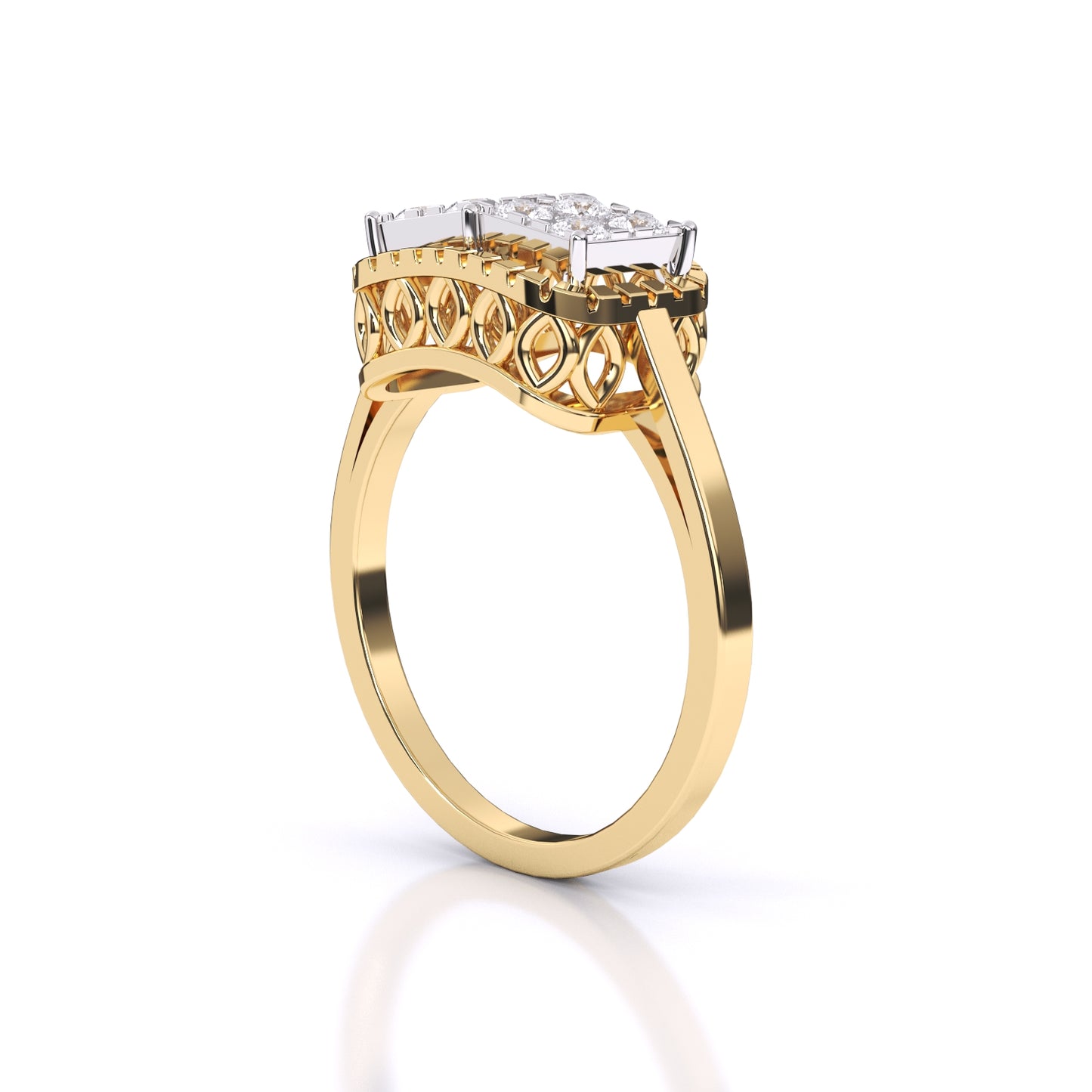 Brisa Square Halo Ring