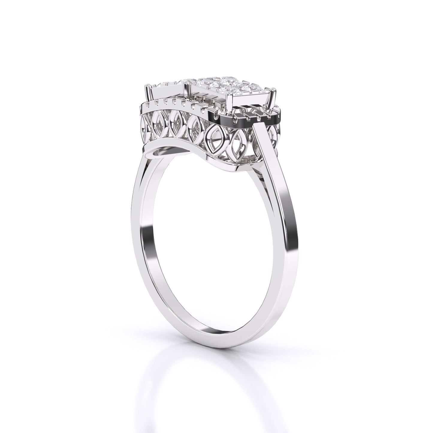 Brisa Square Halo Ring