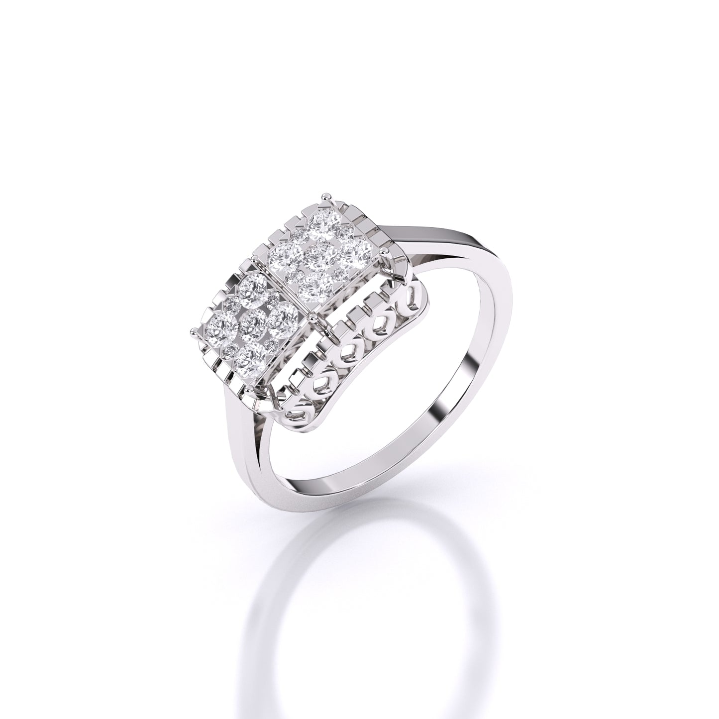 Brisa Square Halo Ring