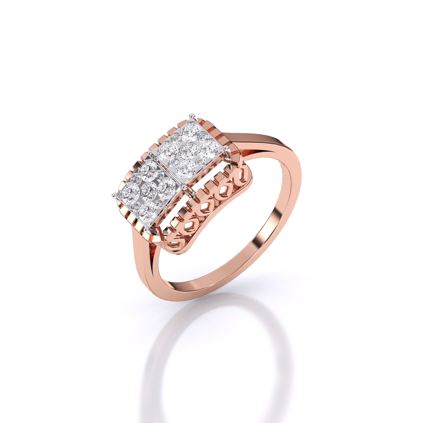 Brisa Square Halo Ring