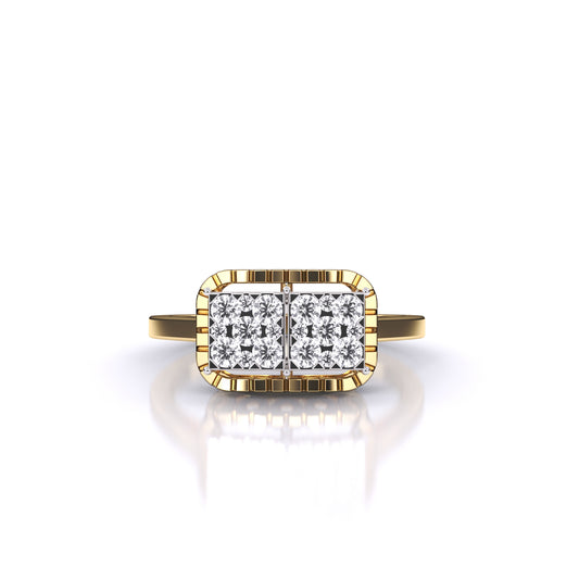 Brisa Square Halo Ring