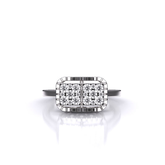 Brisa Square Halo Ring