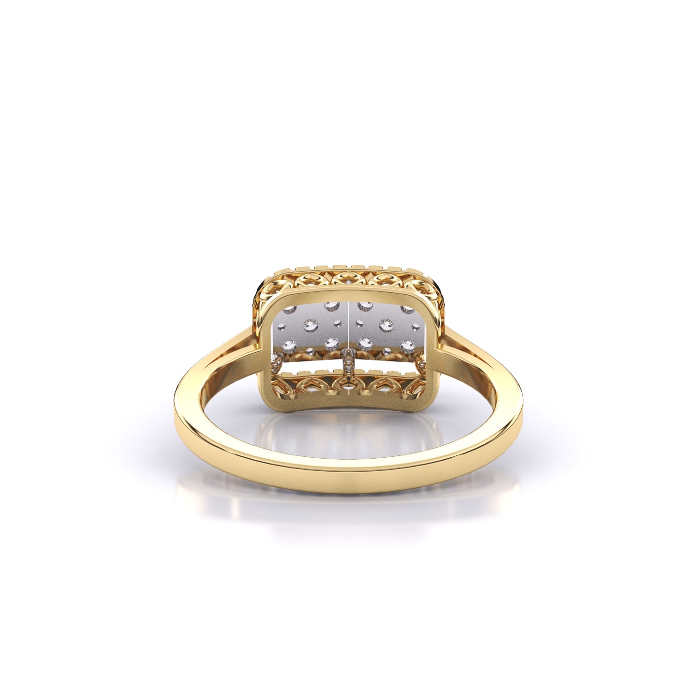 Brisa Square Halo Ring