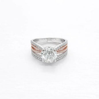 2.8 Carat Diamond Ring with Multi-Row Pavé Band Design