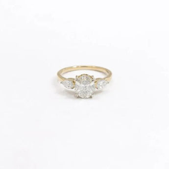 2.51 Carat Lab-Grown Diamond Three Stone Gold Ring