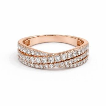 Elegant Multi-Row Diamond Crossover Ring