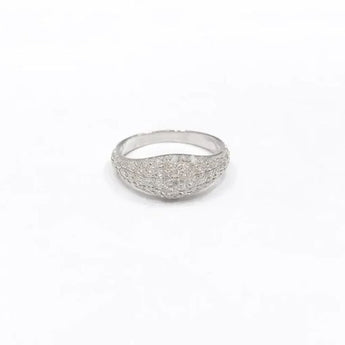 White Gold 1 Carat Diamond Statement Ring with Micro-Pave Detail