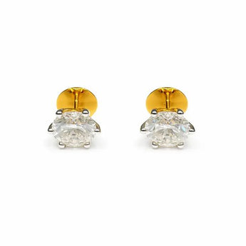 2.64 Carat Each Round Brilliant Diamond Earrings