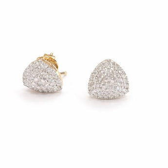 Pavé Diamond Triangle Geometric Stud Earrings