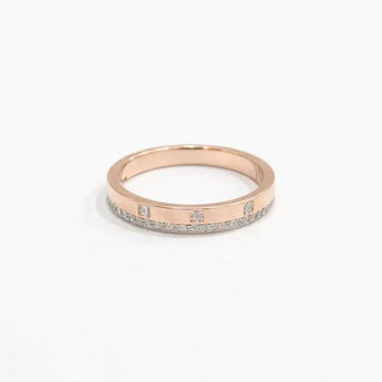 Plain Rose Gold Ring with Small Diamond Details