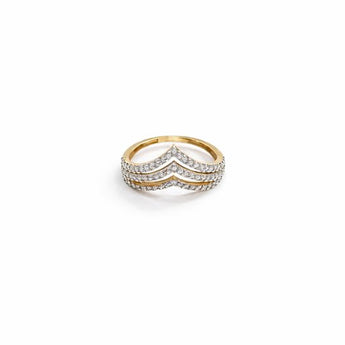 Pear and Round Cut Diamond Multi-Stone Gold Ring
