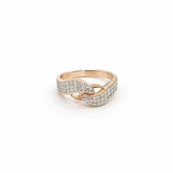 Elegant Rose Gold Diamond Pavé Band Ring for Women