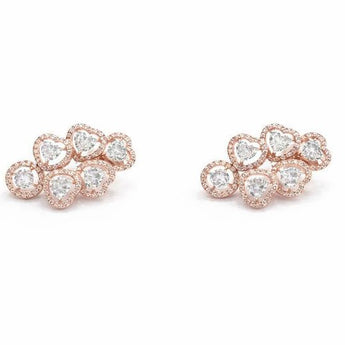 Luxury Multi-Heart Diamond Cluster Earrings