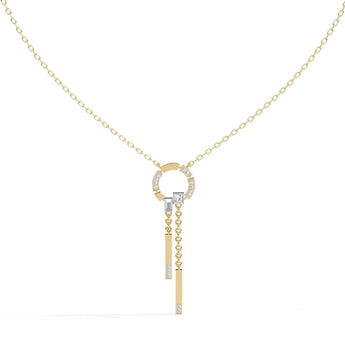 Buy Circle and Bar Diamond Minimalist Necklace at Ivana Jewels Best lab grown diamond jewellery brand