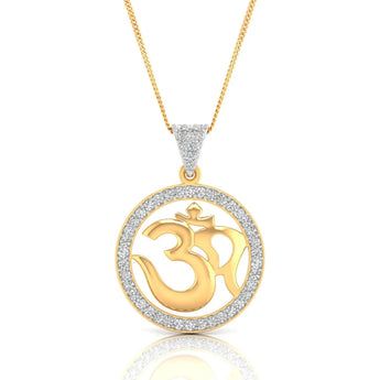 Buy Om Gold Religious Pendant with Diamonds | Ivana Jewels Best lab grown diamond jewellery brand