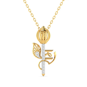Om Pendant with Round Diamonds Best lab grown diamond jewellery brand