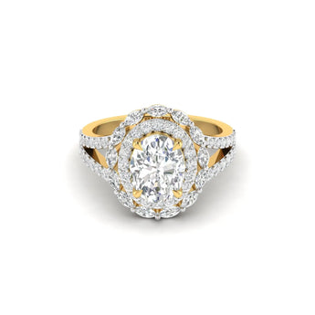Oval Cut Diamond Halo Engagement Ring Ivana Jewels Best lab grown diamond jewellery brand