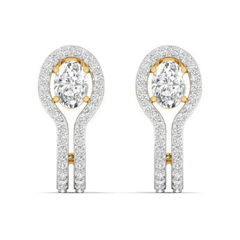 Oval Halo Diamond Drop Earrings Best lab grown diamond jewellery brand