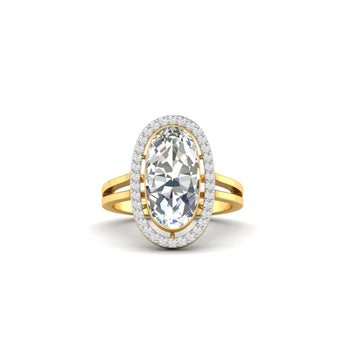 Oval Polki Diamond Halo Ring Ivana Jewels Best lab grown diamond jewellery brand