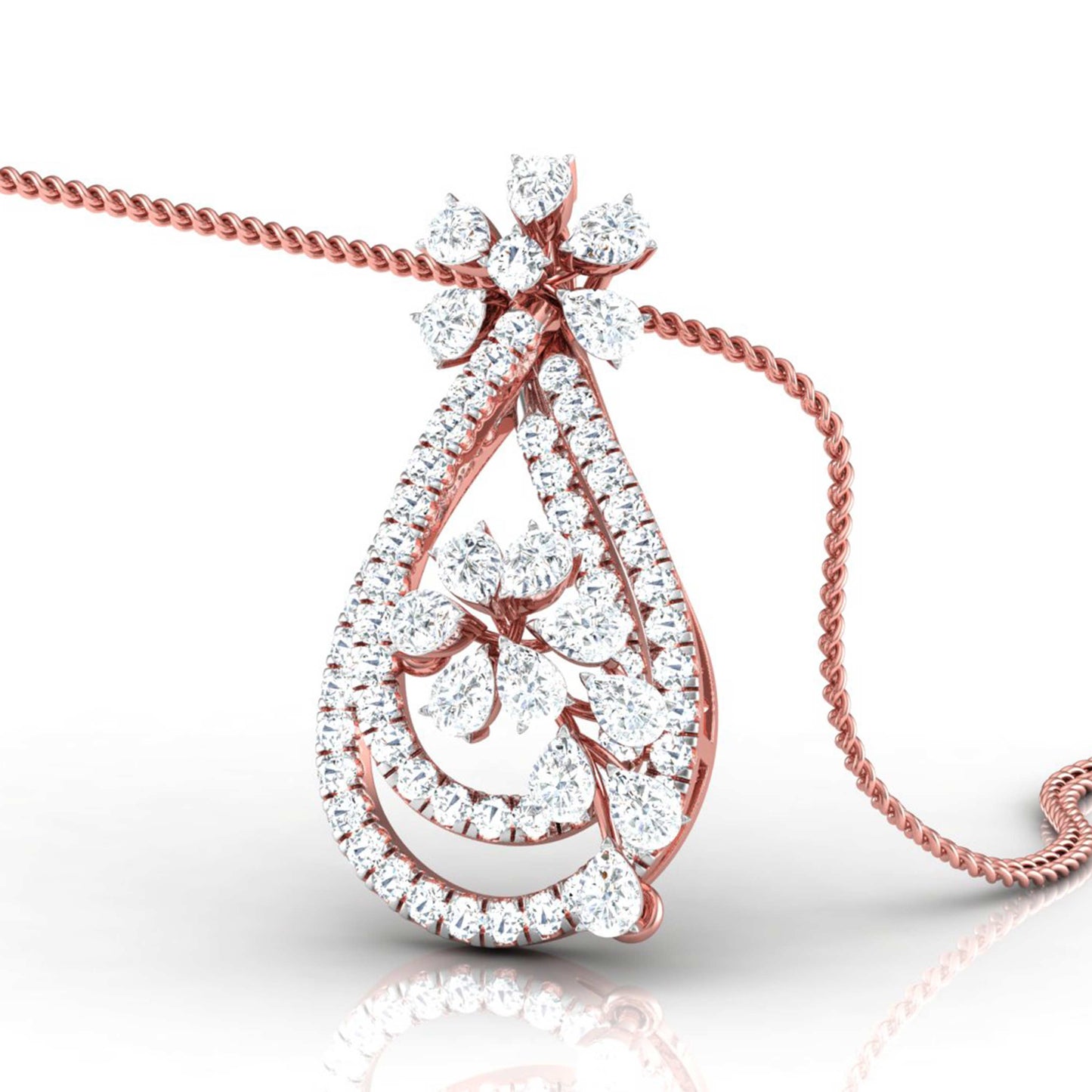 Fancy Shape Pear & Round Diamond Twinkling Tear